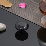 Maniglia del cassetto dell'armadio in ceramica smaltata di colore letterario moderno da 10 pezzi 38 mm (nera)