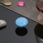 Maniglia del cassetto dell'armadio in ceramica smaltata di colore letterario moderno da 10 pezzi 38 mm (blu)