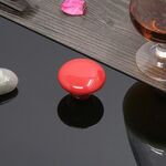 Maniglia del cassetto dell'armadio in ceramica smaltata di colore letterario moderno da 10 pezzi 38 mm (rossa)