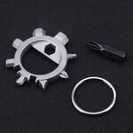 Strumenti di riparazione della bicicletta del cacciavite della catena chiave all'aperto portatile multifunzionale (argento)