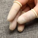 Guanti protettivi in ​​lattice resistenti e antiscivolo antistatici da 100 pezzi, dimensioni: L, 2,8 * 6,5 cm (cachi)