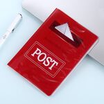 Borsa per passaporto rosso con motivo a 2 pezzi