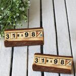 2 pezzi creativi in ​​legno cubi decorazioni da scrivania calendario perpetuo, dimensioni: 12 * 5,5 * 4,5 cm