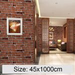 Coffee Brick Creativo 3D Stone Brick Decorazione Carta da parati Adesivi Camera da letto Soggiorno Parete Carta da parati impermeabile Rotolo, Dimensioni: 45 x 1000 cm