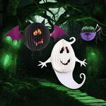 3 pezzi / set creativo divertente Halloween fantasma pipistrelli ragno ciondolo decorazione di carta e oggetti di scena orrore