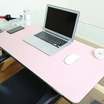 Tappetino per mouse multifunzione aziendale in pelle PU Tappetino per tastiera Tappetino per scrivania per computer, dimensioni: 120 x 60 cm (rosa)