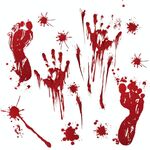 10 PCS Decorazioni di Halloween Adesivi per finestre in PVC con impronte di mani e impronte di sangue creativo, consegna in stile casuale