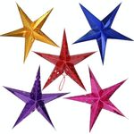5 pezzi da 30 cm diagonali (full esteso) decorazione natalizia 3D pentagramma di carta olografica, consegna a colori casuali