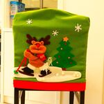 Decorazione per la tavola di Natale, fodera per sedia con motivo alce di Natale in stile nuovo