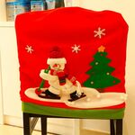 Decorazione per tavola da pranzo natalizia, fodera per sedia con motivo a pupazzo di neve di nuovo stile natalizio