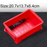 5 pezzi di spessore scatola di materiale multifunzionale nuovissima scatola di plastica piatta scatola degli attrezzi, dimensioni: 20,7 cm x 13,7 cm x 6,4 cm (rosso)