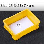 Scatola di materiale multifunzionale spessa 3 pezzi Scatola degli attrezzi in plastica piatta nuovissima, dimensioni: 25,3 cm x 18 cm x 7,4 cm (giallo)