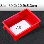 Scatola di materiale multifunzionale spessa 2 pezzi Scatola degli attrezzi in plastica piatta nuovissima, dimensioni: 30,2 cm x 20,9 cm x 8,3 cm (rosso)