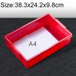 Scatola di materiale multifunzionale spessa Scatola di attrezzi in plastica piatta nuovissima, dimensioni: 38,3 cm x 24,2 cm x 9,8 cm (rosso)