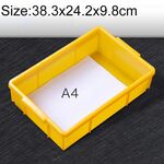 Scatola di materiale multifunzionale spessa Scatola di attrezzi in plastica piatta nuovissima, dimensioni: 38,3 cm x 24,2 cm x 9,8 cm (giallo)