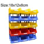 4 pezzi scatola di plastica obliqua addensata scatola di parti combinate scatola materiale, consegna a colori casuali, dimensioni: 18 cm x 12 cm x 8 cm