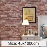 Brown Brick Creativo 3D Stone Brick Decorazione Carta da parati Adesivi Camera da letto Soggiorno Parete Carta da parati impermeabile Rotolo, Dimensioni: 45 x 1000 cm