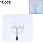 10 pezzi PVC + acciaio inossidabile sottile forma di prugna gancio adesivo senza cuciture impermeabile trasparente gancio forte bastone da cucina montaggio a parete