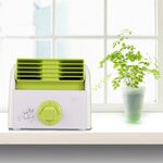 Mini ventilatore da tavolo muto da 30 W senza pale per dormitorio / camera da letto / soggiorno / ufficio, modalità di velocità 3 tipi, CA 220 V (verde)