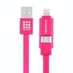 HAWEEL 2 in 1 Micro USB e cavo di ricarica per sincronizzazione dati da 8 pin a USB, HAWEEL 1 m 2 in 1 Micro USB e 8 Pin a USB Cavo di Ricarica per Sincronizzazione Dati (Magenta)