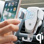 C6 Gravity Induction Car Qi Wireless Charger Supporto per telefono con presa d'aria a ricarica rapida (bianco)