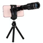 Universal 18x Lente di ingrandimento Telefono cellulare 3 in 1 Telescopio + Tripod Mount + Clip per cellulare (nero)