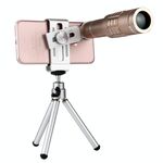 Universal 18x Lente di ingrandimento Telefono cellulare 3 in 1 Telescopio + Tripod Mount + Clip per cellulare (oro)