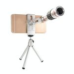 Universal 18x Lente di ingrandimento Telefono cellulare 3 in 1 Telescopio + Tripod Mount + Clip per cellulare (Argento)