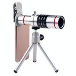 Teleobiettivo con teleobiettivo zoom universale 18X con attacco per treppiede e clip per cellulare, Per iPhone, Galaxy, Huawei, Xiaomi, LG, HTC e altri smartphone (argento)