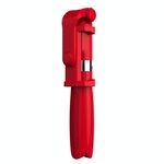 Treppiede per selfie stick con otturatore Bluetooth pieghevole 2 in 1 per iPhone e telefoni Android (rosso)
