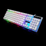 ZGB G21 104 tasti USB con cavo meccanico Sensibilità retroilluminazione colorata Tastiera per computer da ufficio Tastiera da gioco (bianca)