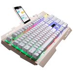 ZGB G700 104 Keys USB Cablato Meccanico Feel Feel Blowing Pannello in metallo Sospensione Tastiera da gioco con supporto per telefono (oro)