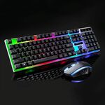 ZGB G21 1600 DPI professionale cablato colorato retroilluminazione meccanica sospensione tastiera + kit mouse ottico per laptop, PC (nero)
