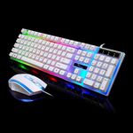 ZGB G21 1600 DPI professionale cablato colorato retroilluminazione meccanica sospensione tastiera + kit mouse ottico per laptop, PC (bianco)