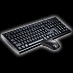 Chasing Leopard Q9 1600 DPI Professionale Wired Grid Texture Gaming Tastiera da ufficio + Kit mouse ottico (Nero)