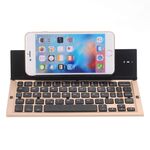 Tastiera Bluetooth V3.0 pieghevole ultrasottile GK608, supporto integrato, supporto sistema Android / iOS / Windows (oro)