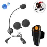 BT-S2 Cuffie interphone Bluetooth V3.0 singole da 2,4 GHz per casco da motociclista, risposta automatica, supporto FM, distanza interfono fino a 1000 m