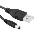 Cavo di alimentazione da USB maschio a CC 5,5 x 2,1 mm, lunghezza: 1 m
