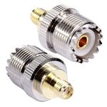 Adattatore coassiale SMA femmina a femmina UHF (argento)