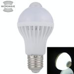 Lampadina LED con sensore di movimento a infrarossi E27 5W 12 LED SMD 5730 300LM, distanza sensore: 4-6 m, CA 220 V (luce bianca)