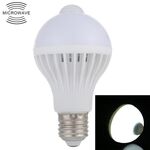Lampadina LED con sensore di movimento a infrarossi E27 7W 16 LED SMD 5730 450LM, distanza sensore: 4-6 m, CA 220 V (luce bianca)