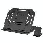 Staffa di raffreddamento multifunzionale Hollow Design T3 con angolo regolabile a 10 livelli per notebook, MacBook, iPad, telefoni cellulari (nero)