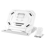 T3 Staffa di raffreddamento dal design cavo multifunzione con angolo regolabile a 10 livelli per notebook, MacBook, iPad, telefoni cellulari (bianco)