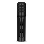 BGN-C7 Microfono a condensatore Doppio telefono cellulare Karaoke Microfono per canto dal vivo Scheda audio integrata (nero)