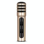 BGN-C7 Microfono a condensatore Doppio telefono cellulare Karaoke Microfono per canto dal vivo Scheda audio integrata (oro)
