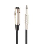 Cavo microfono da 10 m XLR a 3 pin femmina a 1/4 di pollice (6,35 mm) per microfono con schermatura mono