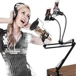Doppio telefono cellulare K Staffa canzone Direzione a 360 gradi Cantilever Microfono pigro multifunzionale Staffa per trasmissione live