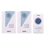 VOYE V001A2 Campanello per casa LED Wireless Smart Music con doppio ricevitore, distanza telecomando: 120 m (aria aperta)