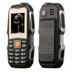 Telefono per anziani a tripla protezione L9, Impermeabile antiurto antipolvere, batteria 3800mAh, 1,8 pollici, 21 tasti, torcia LED, FM, doppia SIM (nero)