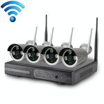 4CH HD 720P 1.0 Mega Pixel 2.4GHz WiFi IP Bullet Camera + Kit NVR